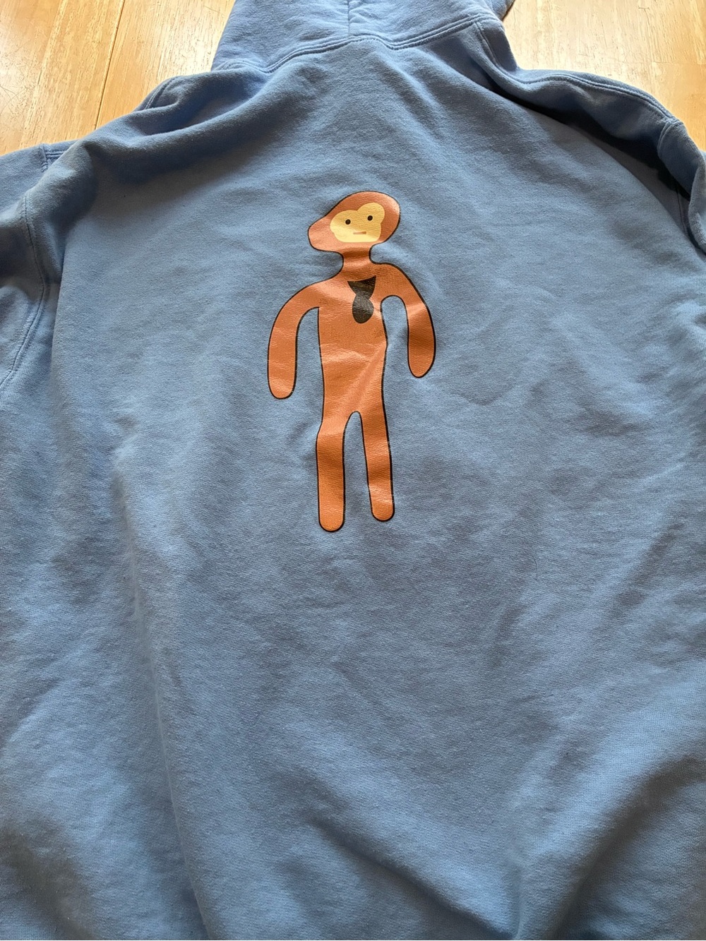 Light Blue Hoodie with Monkey Graphic